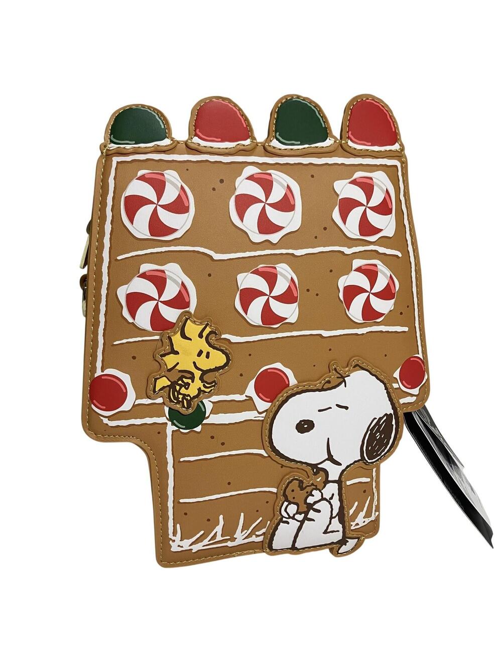 Loungefly Peanuts Crossbody Bag Womens Small Brown Gingerbread Snoopy Woodstock